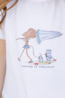 T-shirt - Blanc coton illustration plage