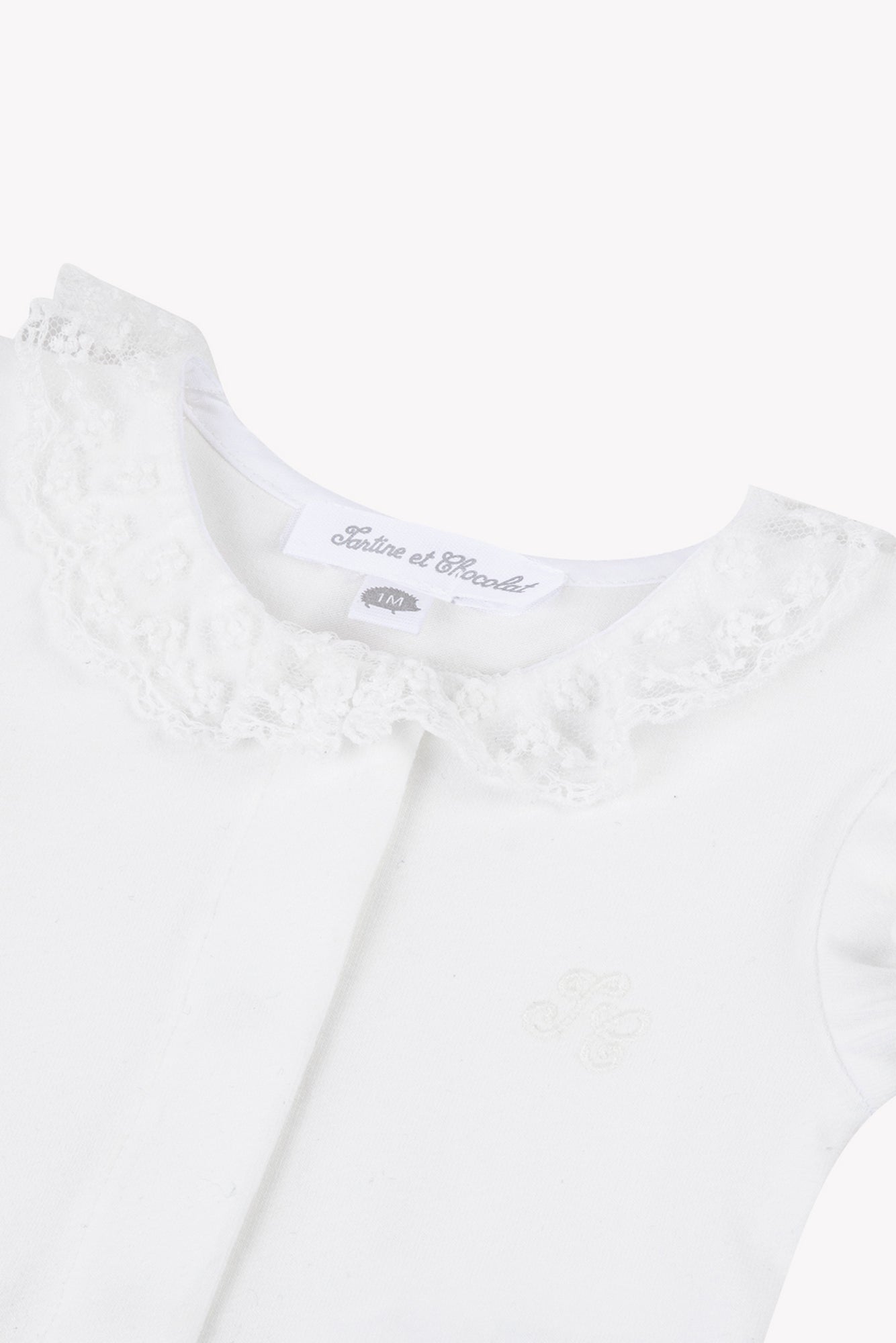 Body - Ecru Baumwolle Stickerei