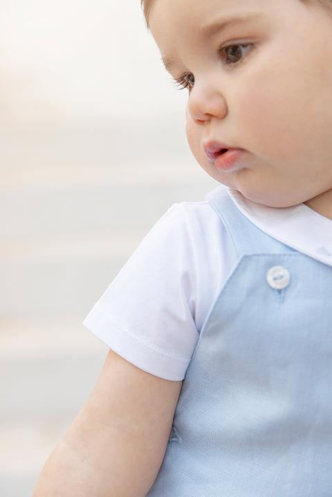 Body - Blue cloud cotton Pointed collar - Image principale