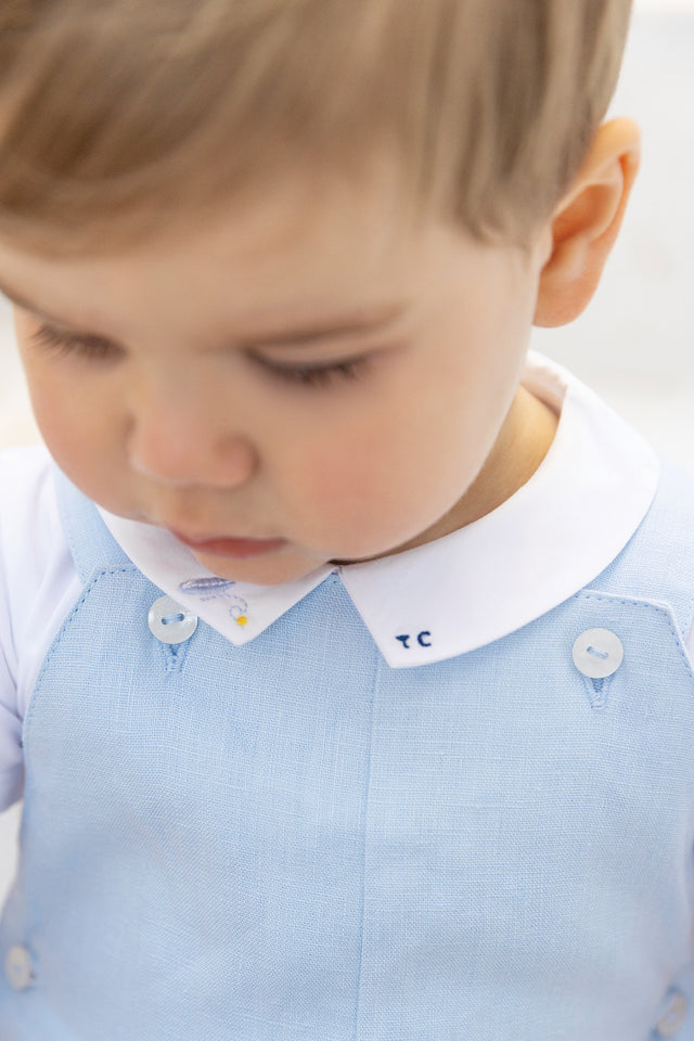 Body - Blue cloud cotton Pointed collar - Image principale