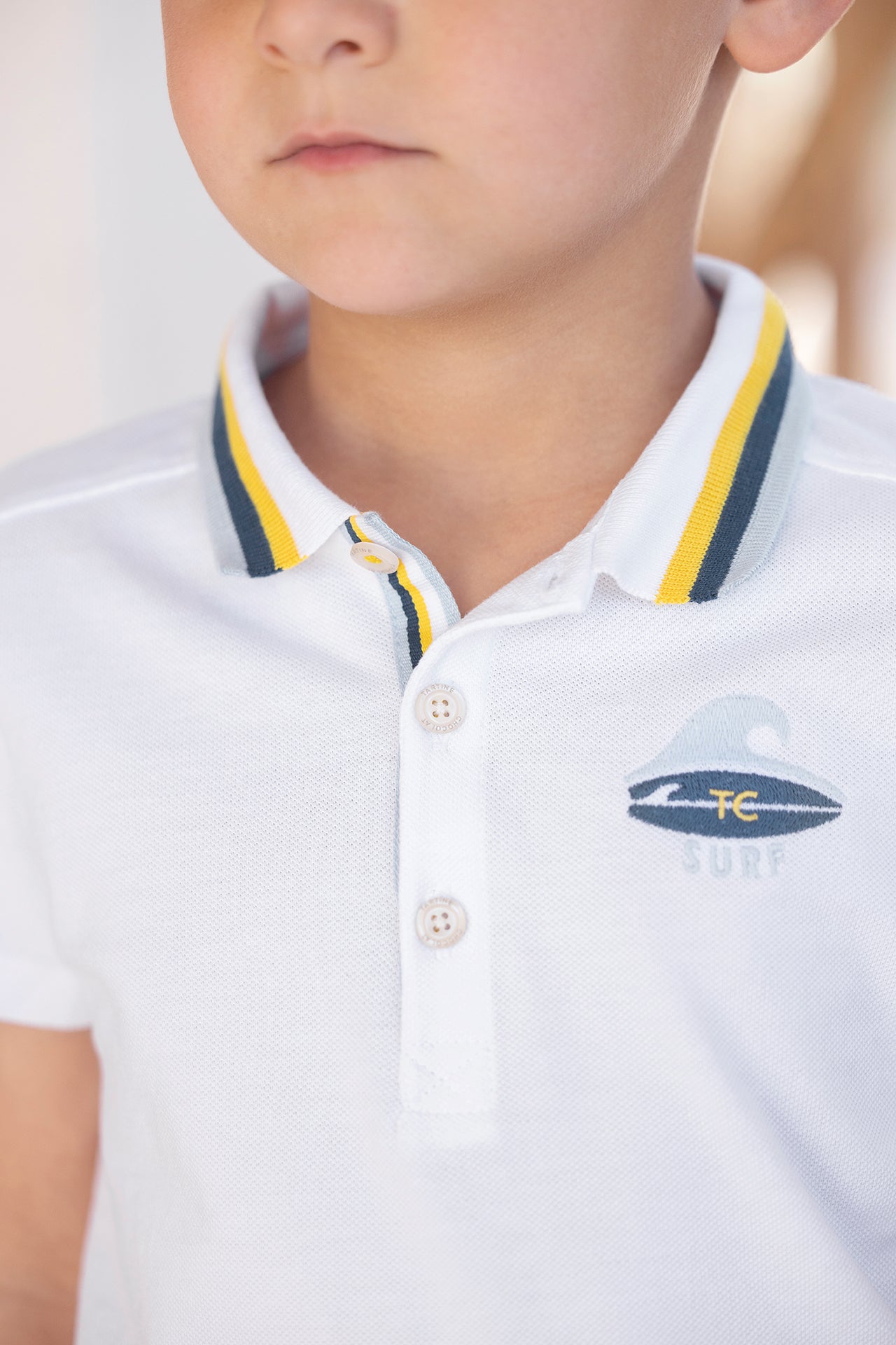 Polo - Blanc coton surfeur