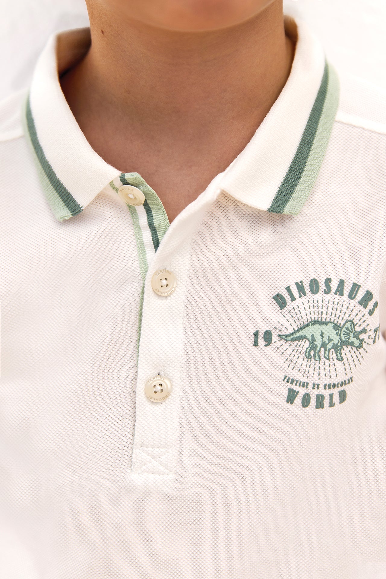 Poloshirt - Ecru Baumwolle DruckEntdecker