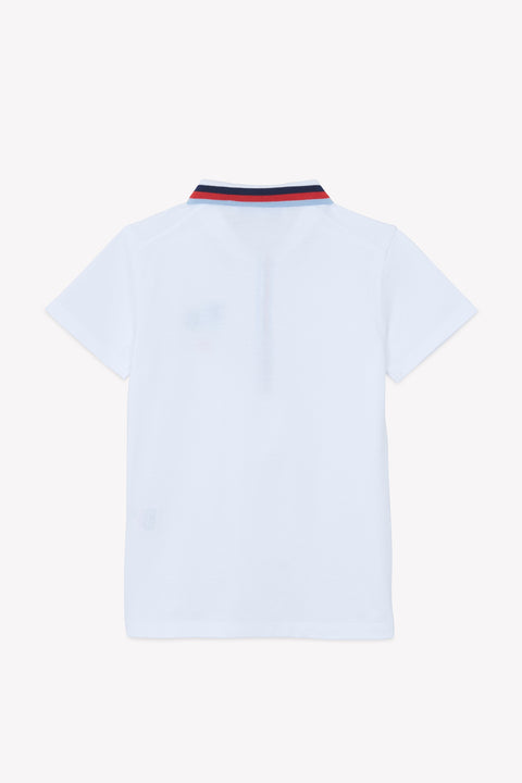 Poloshirt - Weiss Badminton-Baumwolle - Image principale