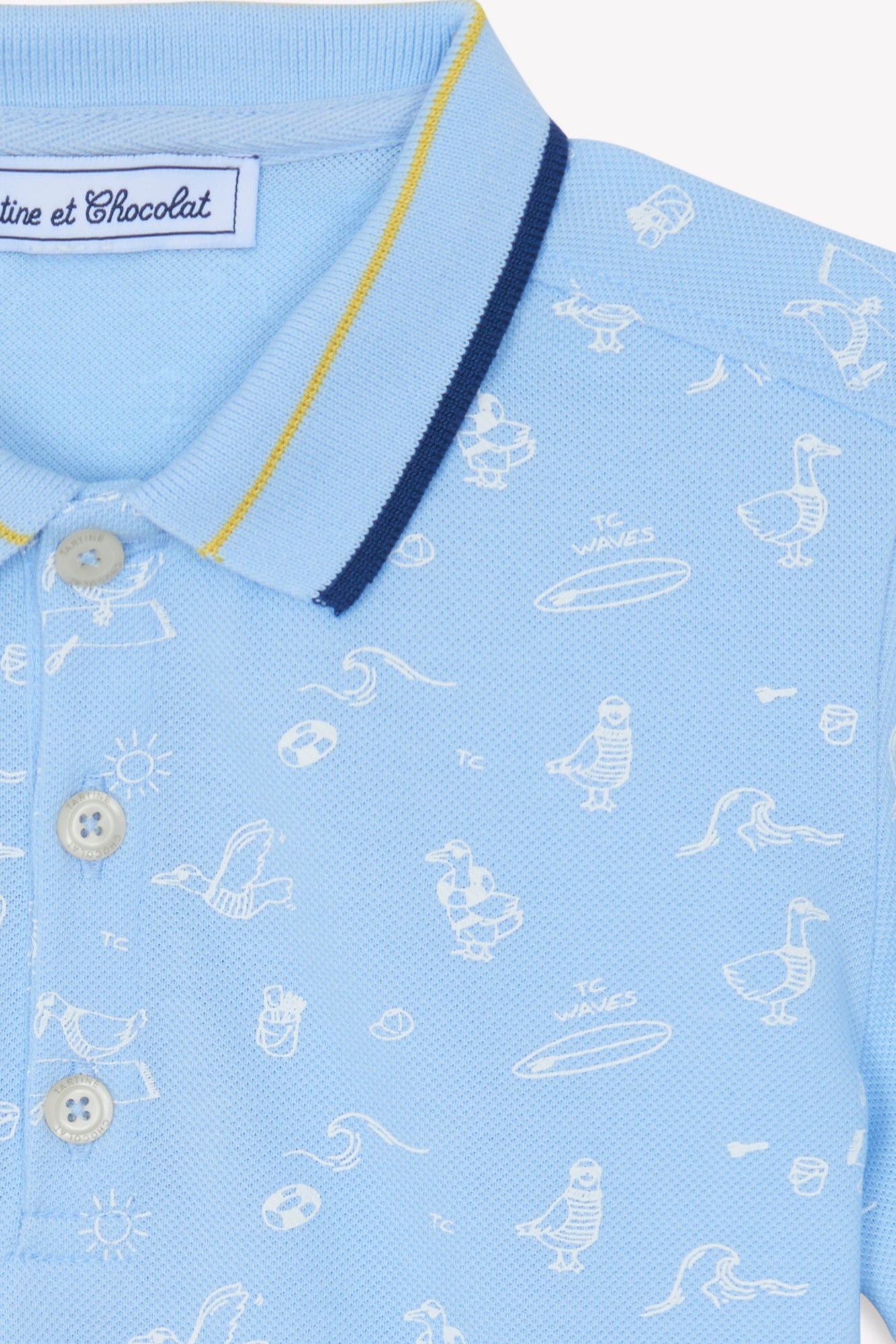 Poloshirt - Blau klare Wolke am Meer