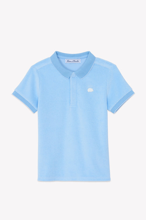 Poloshirt - Blau Igel aus Wolkenbaumwolle - Image principale