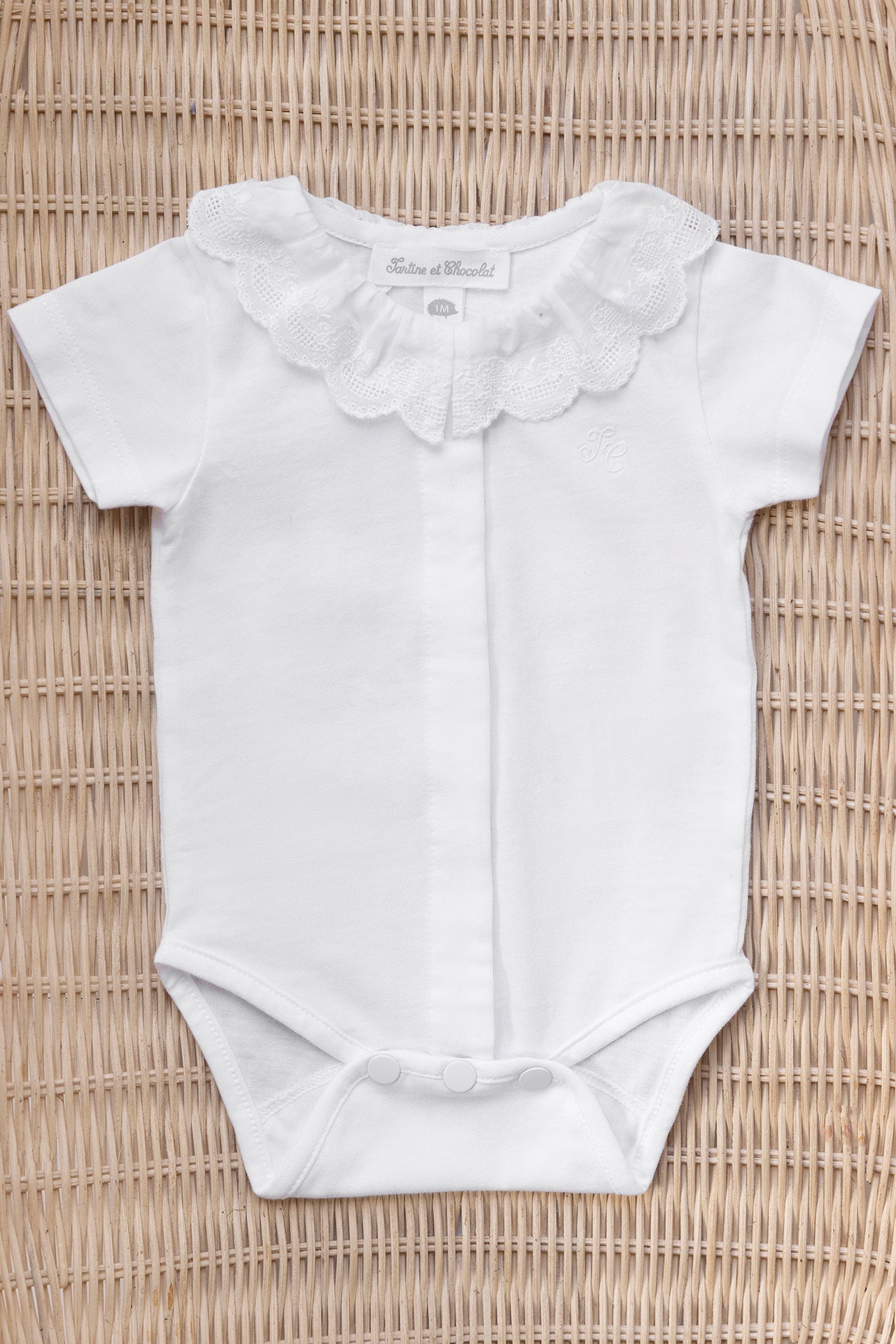 Body - Blanc coton col dentelle