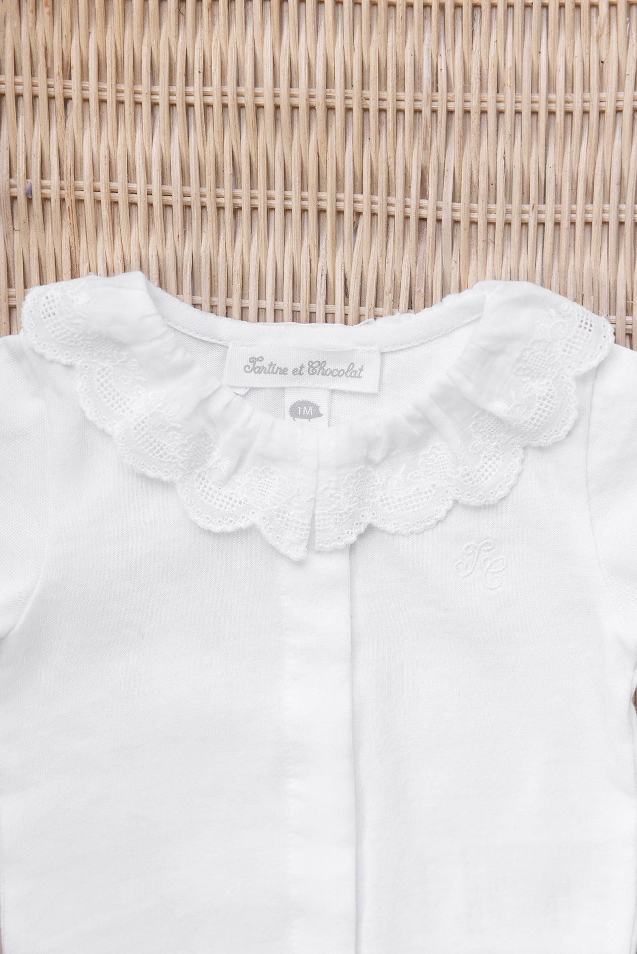 Body - Blanc coton col dentelle