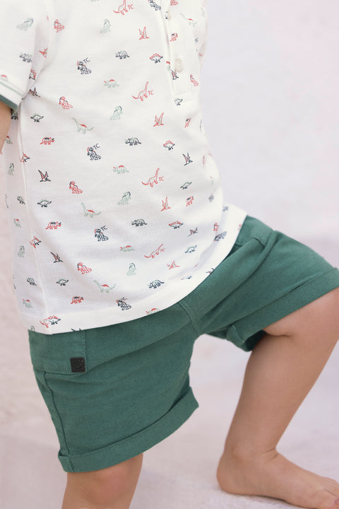 Polo - Ecru coton dinosaure - Image principale