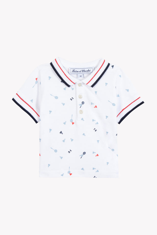 Poloshirt - Wit katoen sportclub - Image principale