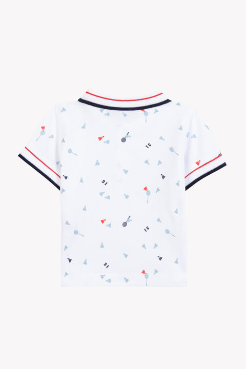 Poloshirt - Wit katoen sportclub - Image principale