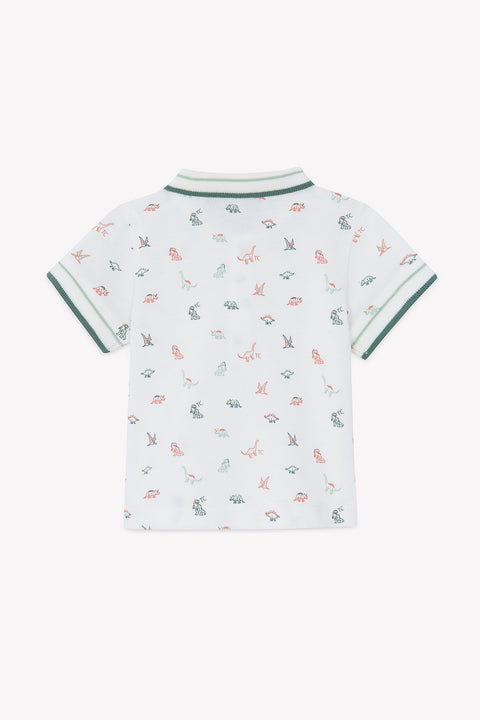 Poloshirt - Ecru dinosaurus - Image principale