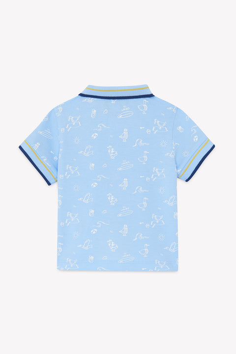 Poloshirt - Blau klare Wolke DruckMeer - Image principale