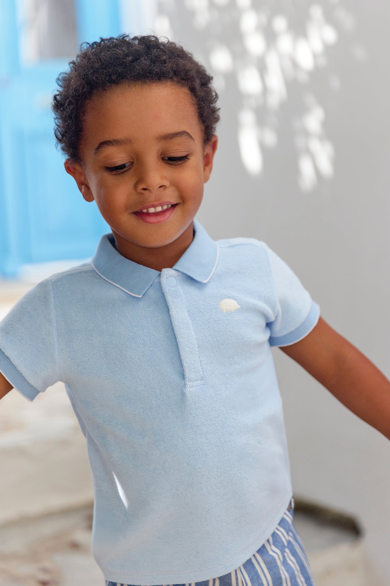 Poloshirt - Blau Wolkenbaumwolle