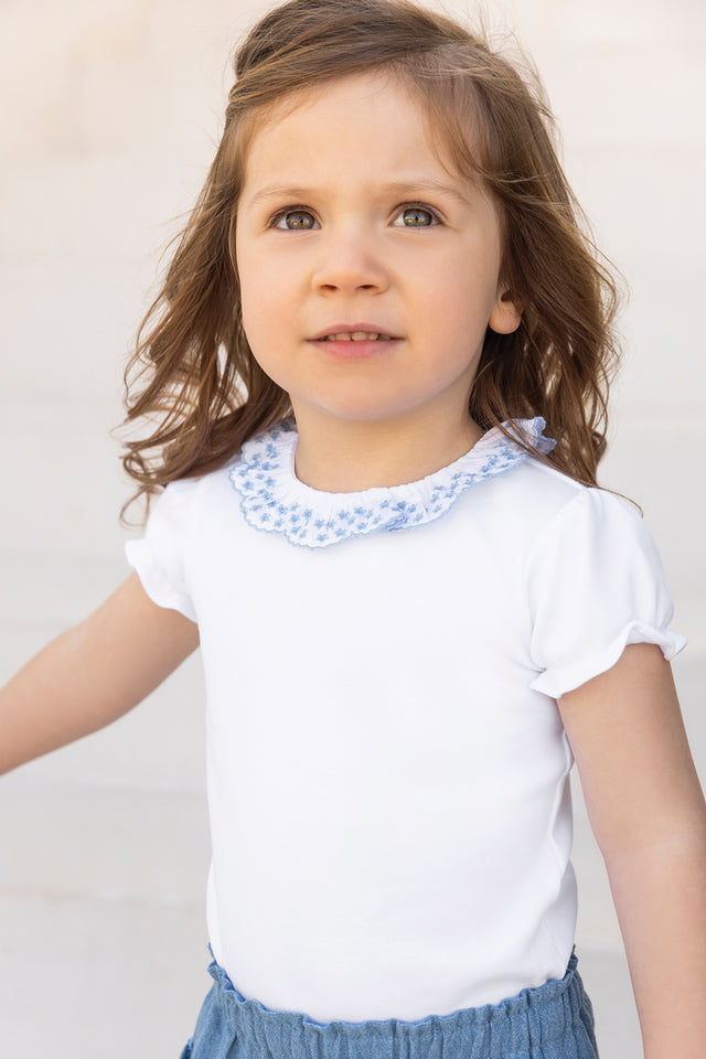 Body - Blanc coton col brodé - Image principale