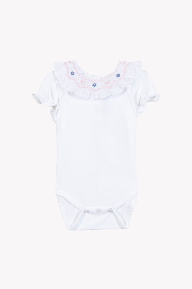 Body - Bianco cotone Colletto smocké - Image principale