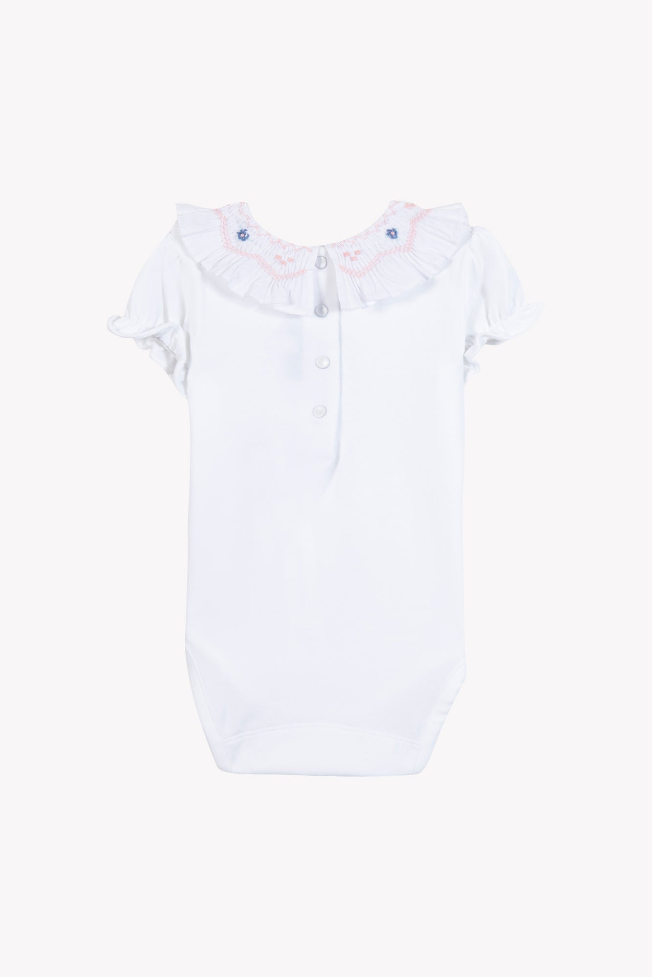 Body - Weiss Kragen floral gesmokt