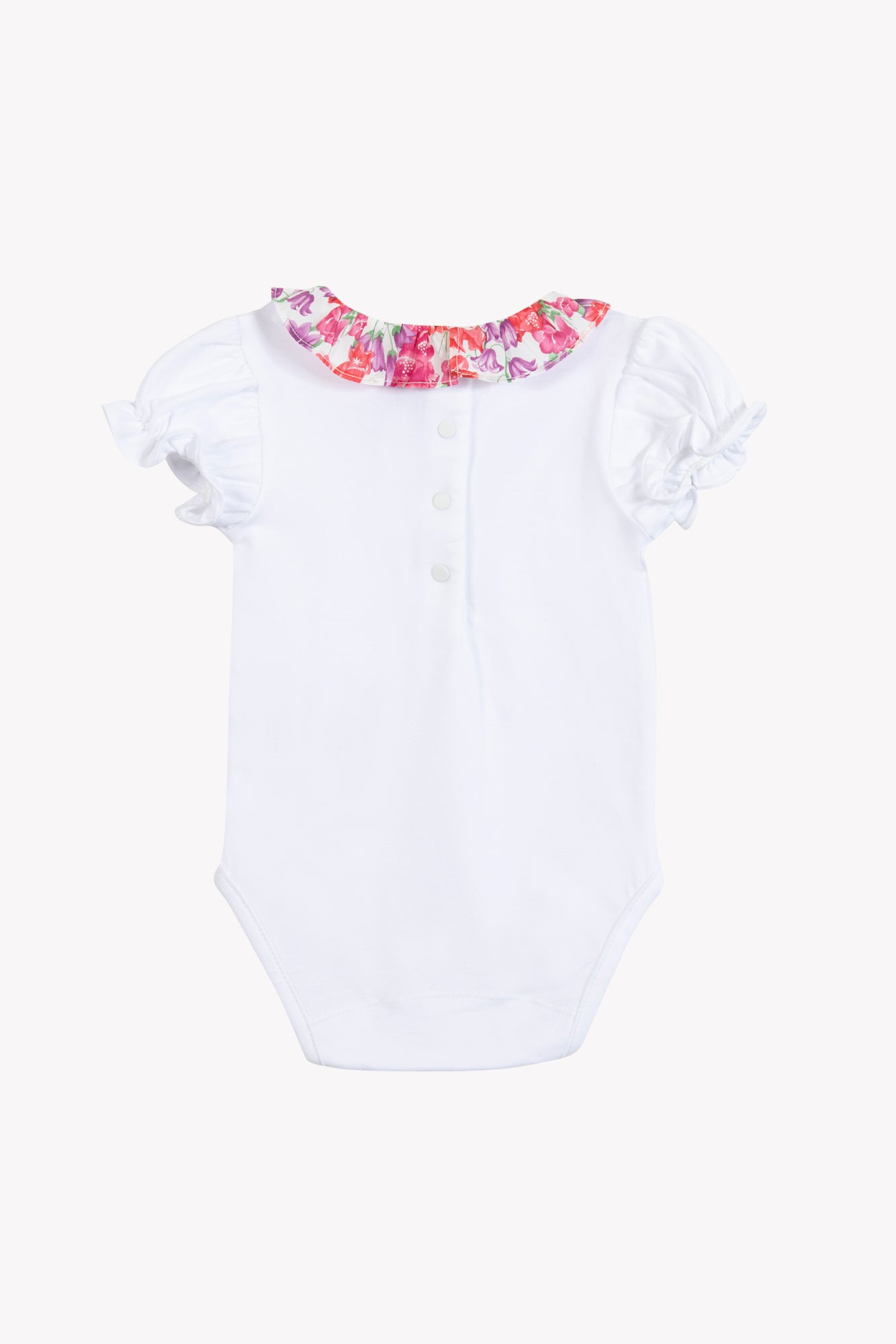 Romper - Wit Halsband Roze Gedruktstof Liberty