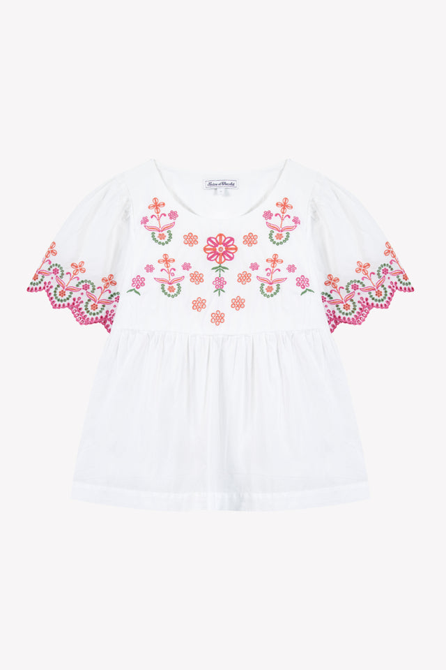 Blouse Femme - Blanc coton brodé - Image principale
