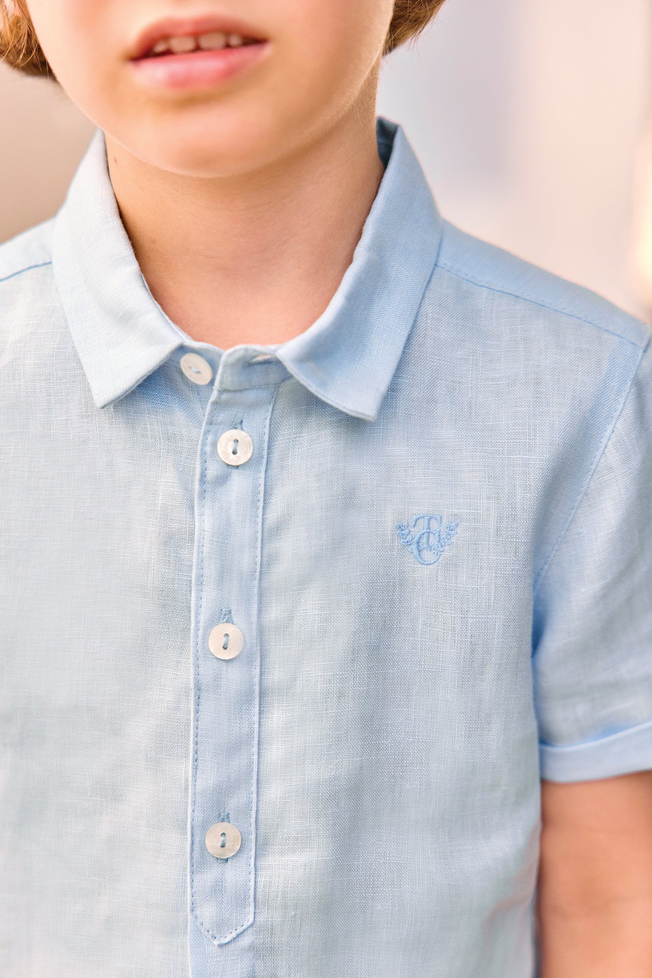 Shirt - Blau Wolke Leinen