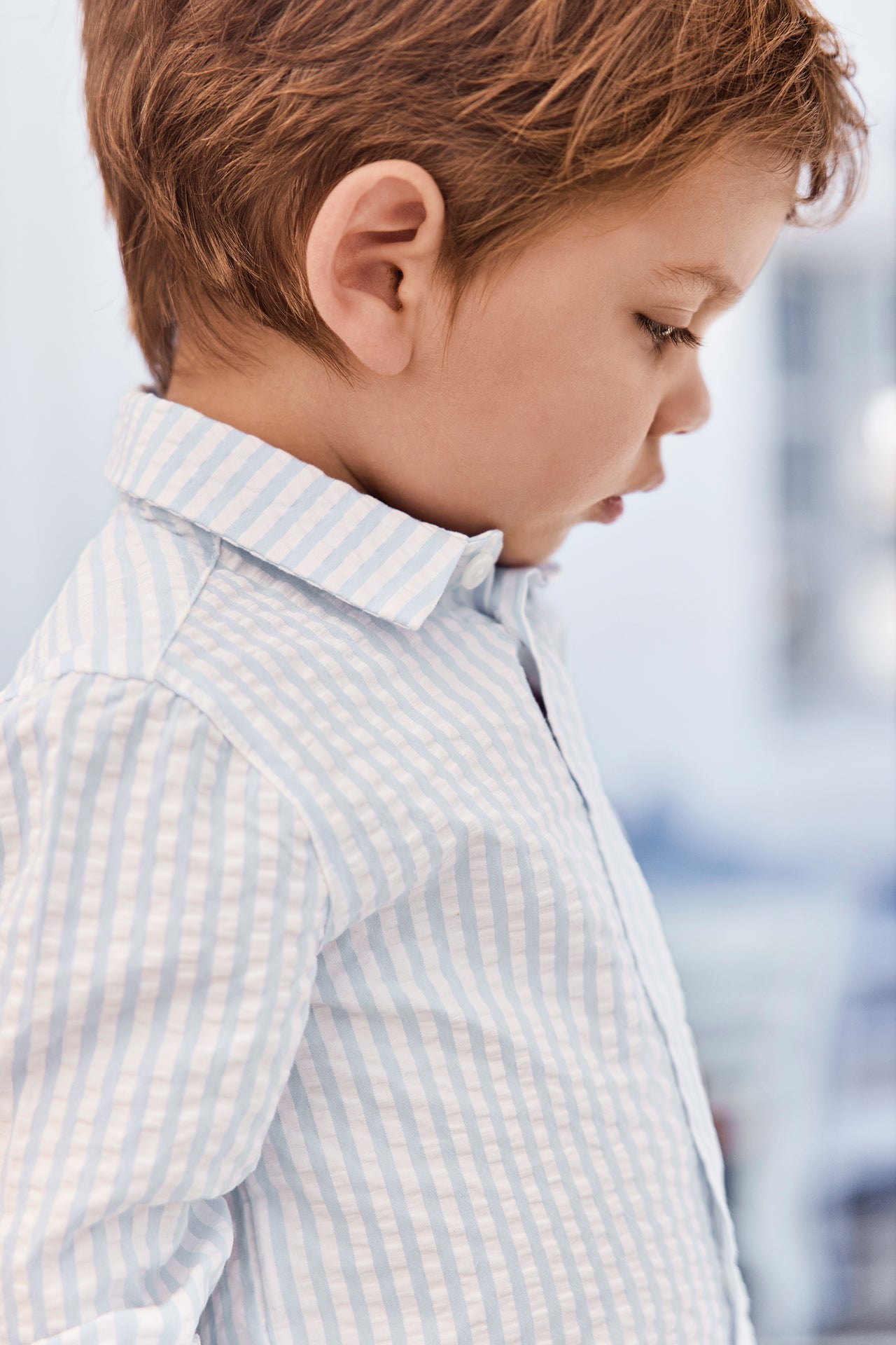 Shirt - Blau Wolkenbaumwolle Streifens