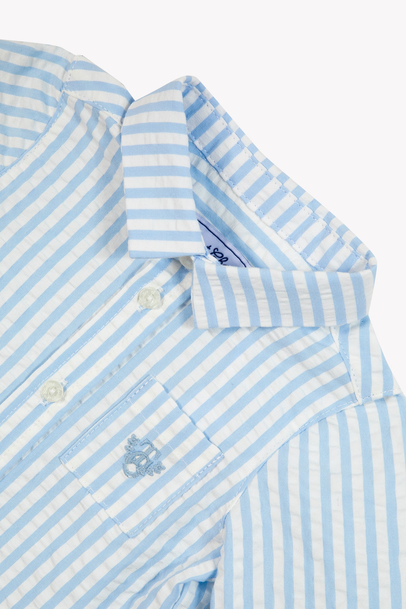 Shirt - Blau Wolkenbaumwolle Streifens