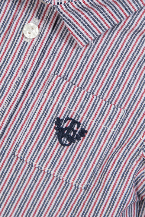 Shirt - Baumwolle orange Streifens - Image principale