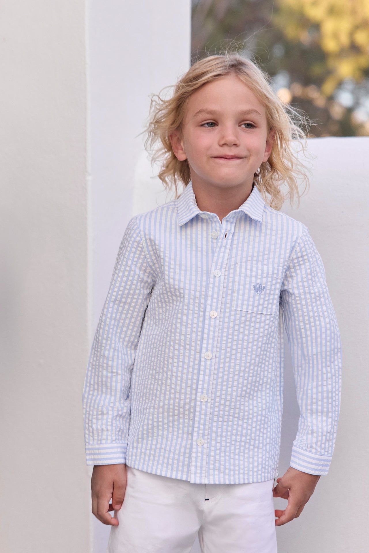 Shirt - Blau Wolke Streifens TC-Abzeichen