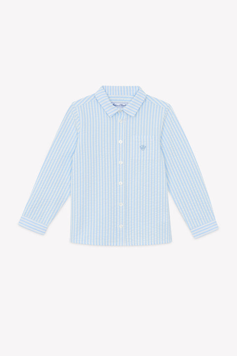 Chemise - Bleu nuage rayures écusson TC - Image principale