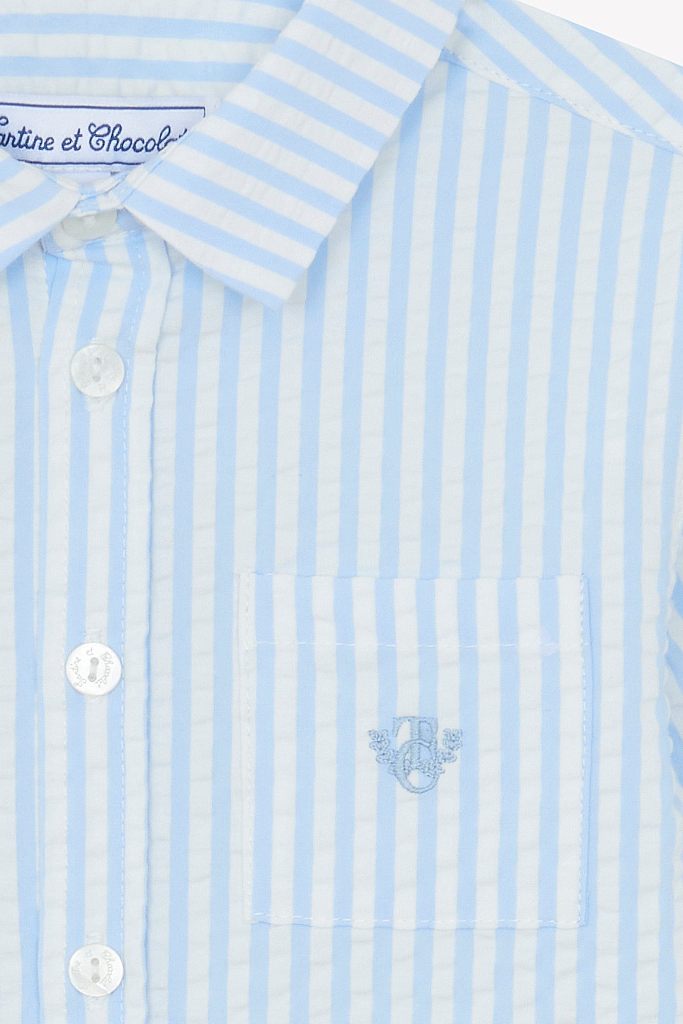 Shirt - Blau Wolke Streifens TC-Abzeichen