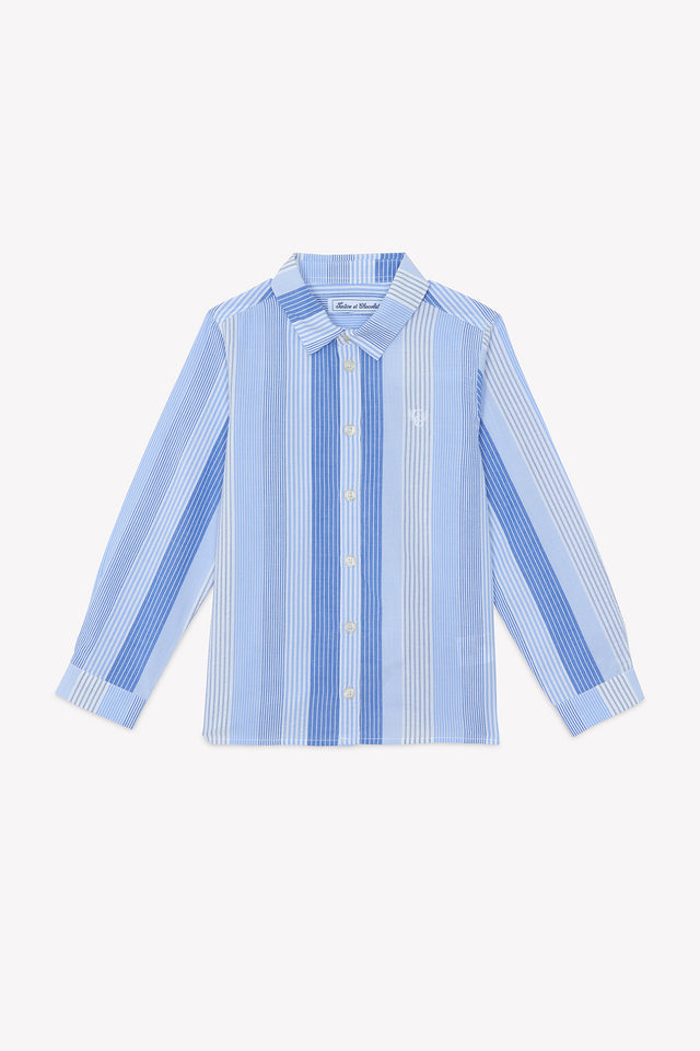 Camicia - Bianco Righe cotone - Image principale