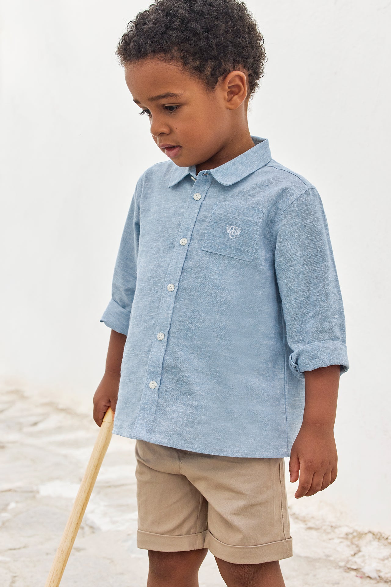 Shirt - Blauw TC-badge van wolkenkatoen