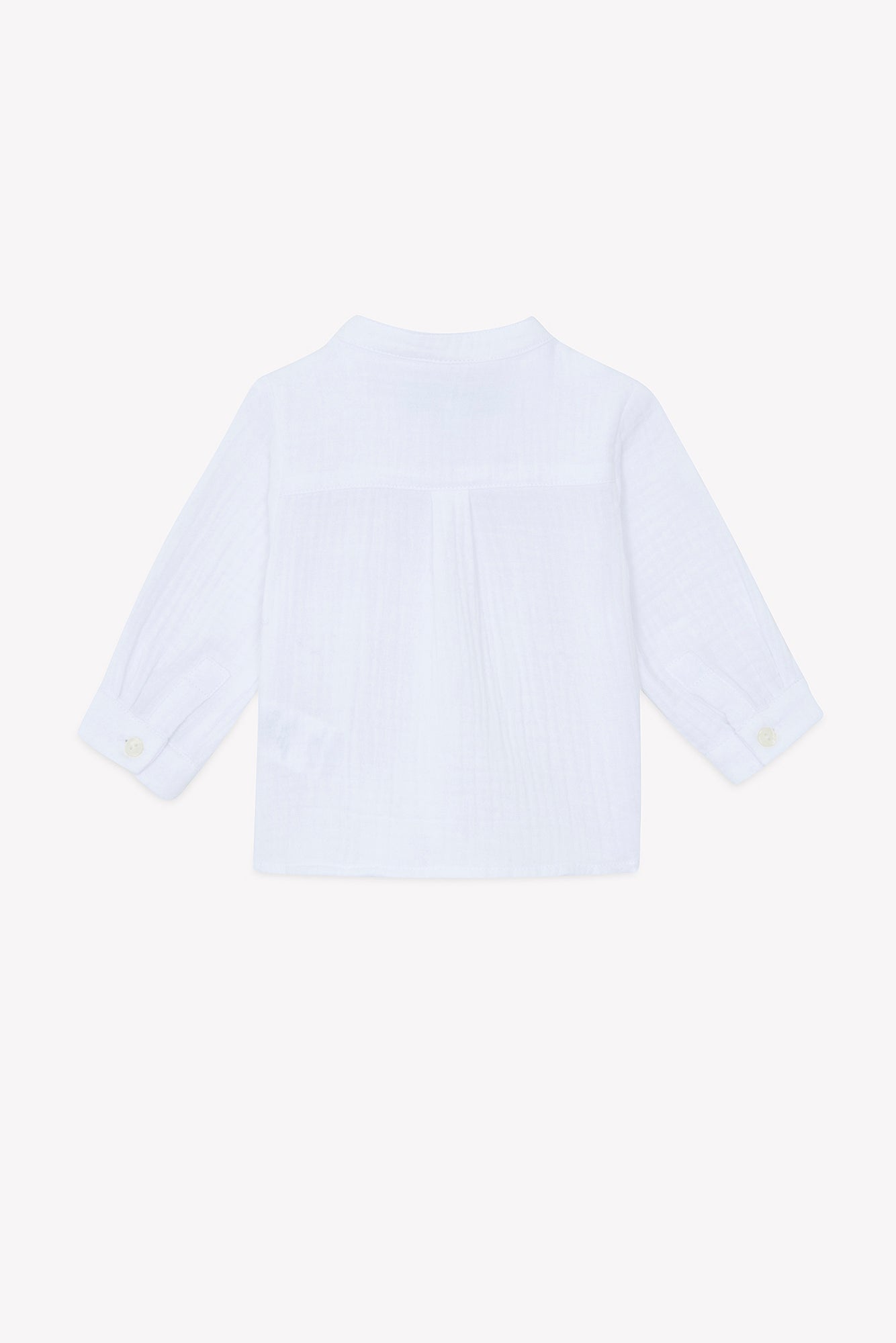 Shirt - White cotton Mao collar