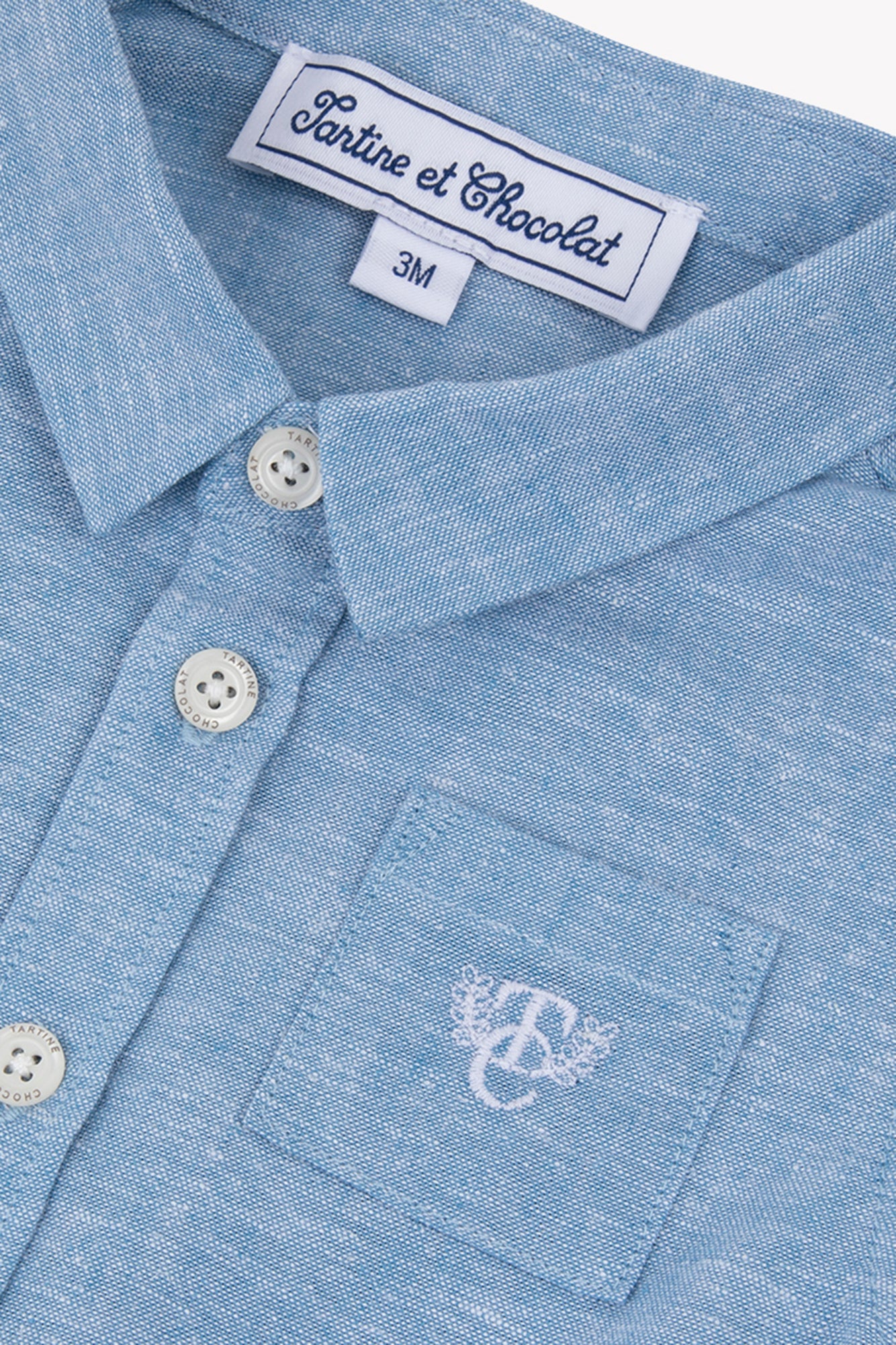 Shirt - Blau TC-Patch-Baumwolle