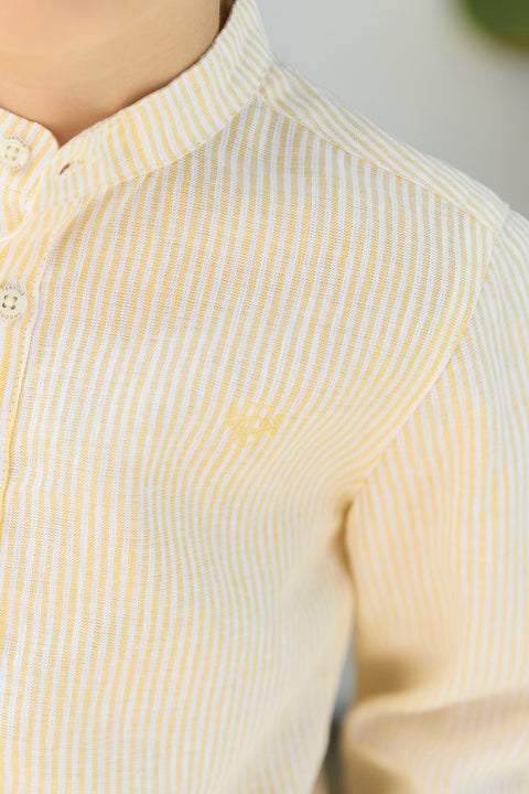 Shirt - Sonne Leinen Stehkragen - Image principale