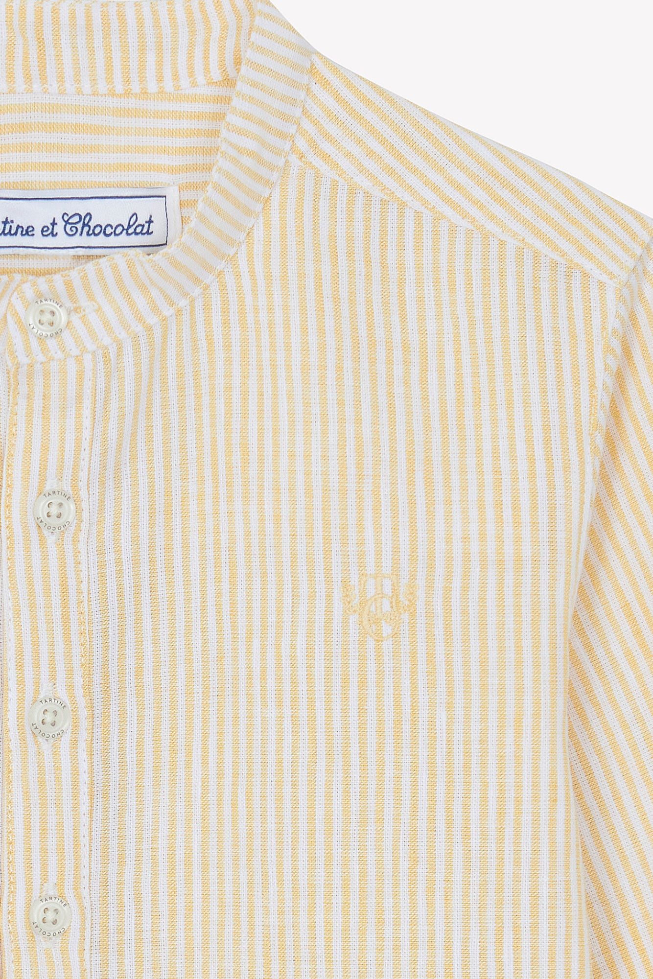 Shirt - Sonne Leinen Stehkragen