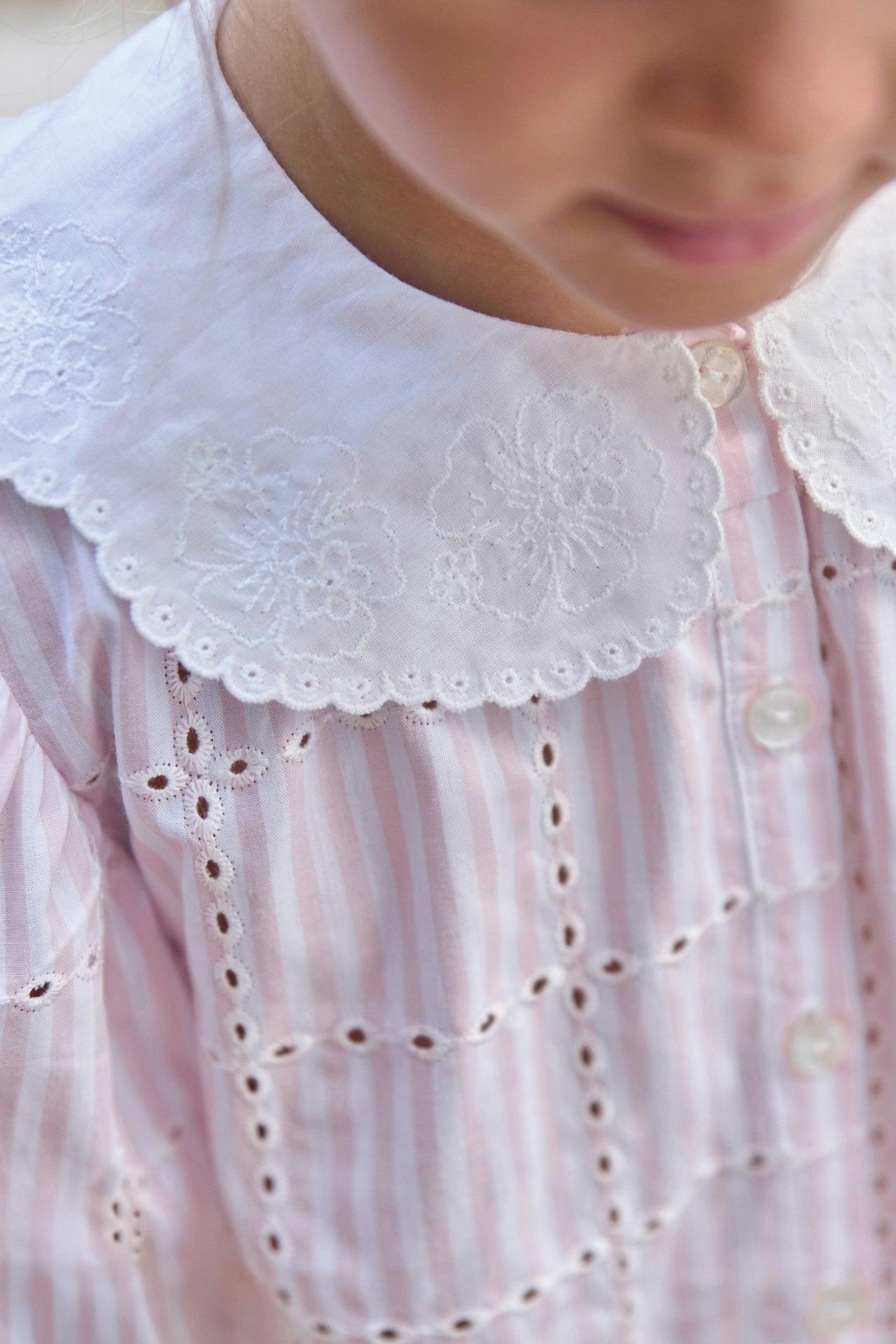 Tuniek - Roze katoen Streeps