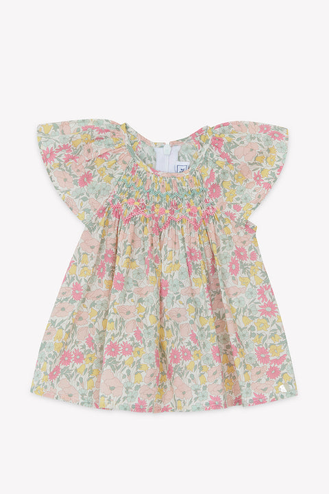 Blusa - Algodón cítrico Estampado tela Liberty - Image principale