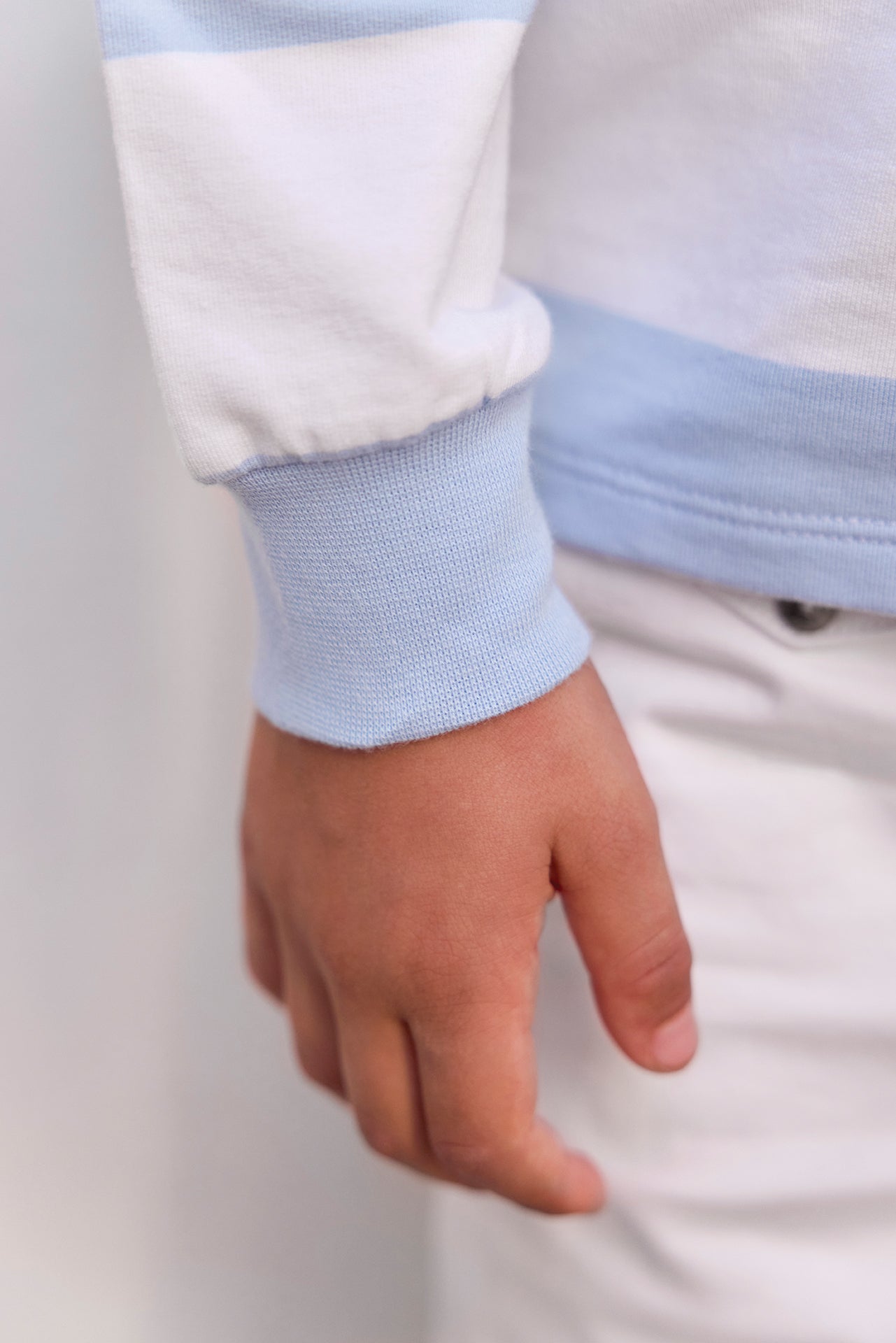 Polo- Blauw wolk katoen Puntige kraag