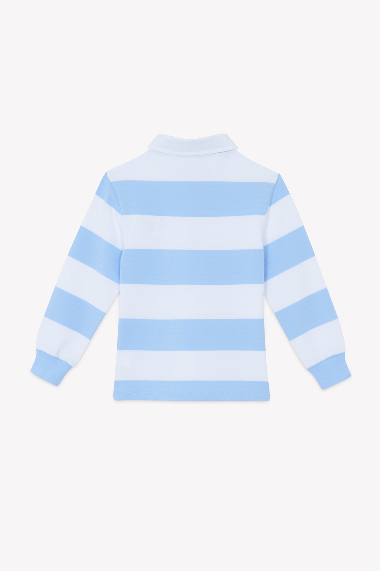 Polo- Blauw wolk katoen Puntige kraag