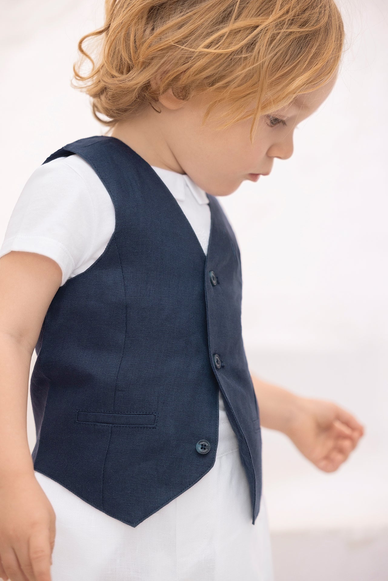 Gilet - Marine lin cérémonie