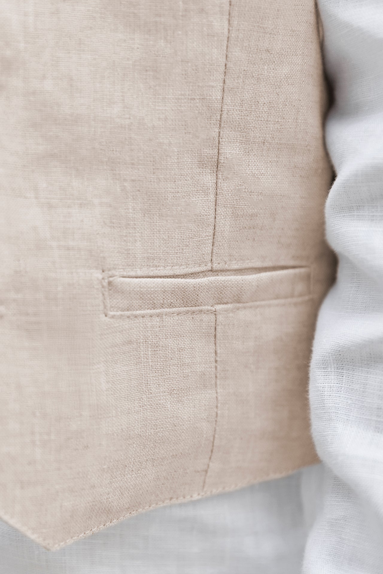 Weste - Sand Leinen Zeremonie