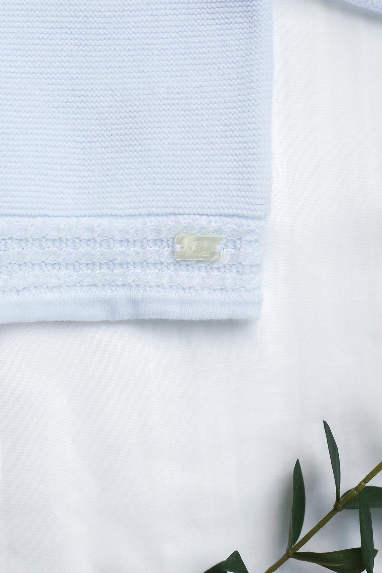 Strickjacke – Sky-Baumwollborte
