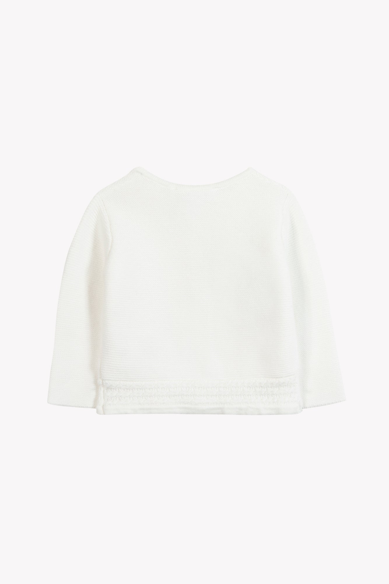 Strickjacke - Ecru Baumwollrand