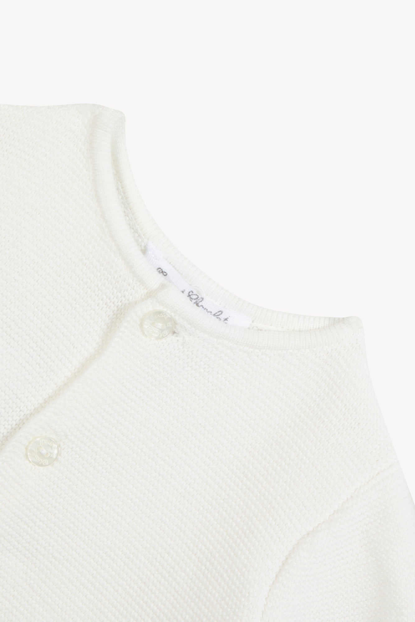 Strickjacke - Ecru Baumwollrand