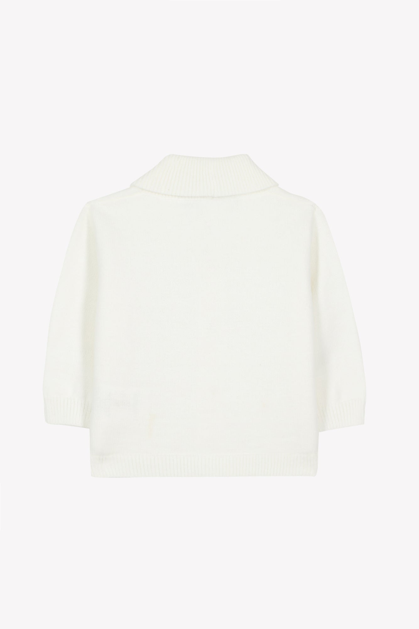 Weste - Ecru Baumwolle Schalkragen