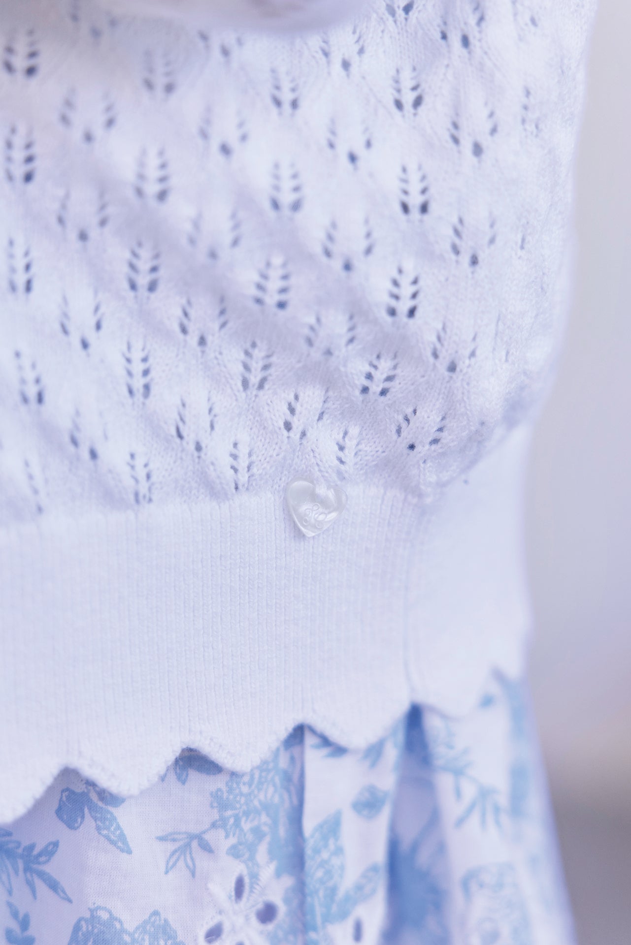 Pullover - Weiss durchbrochene Baumwolle