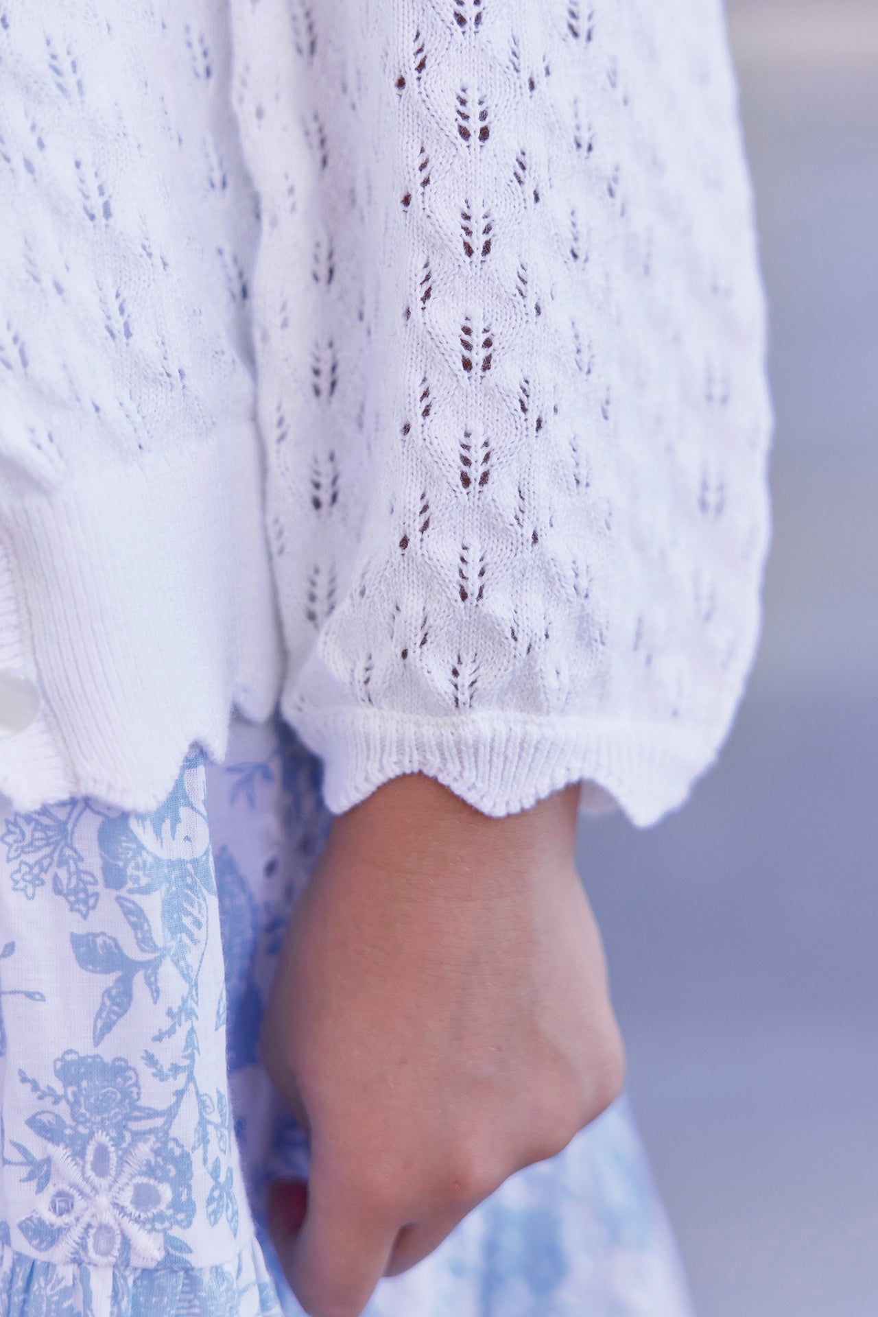 Pullover - Weiss durchbrochene Baumwolle