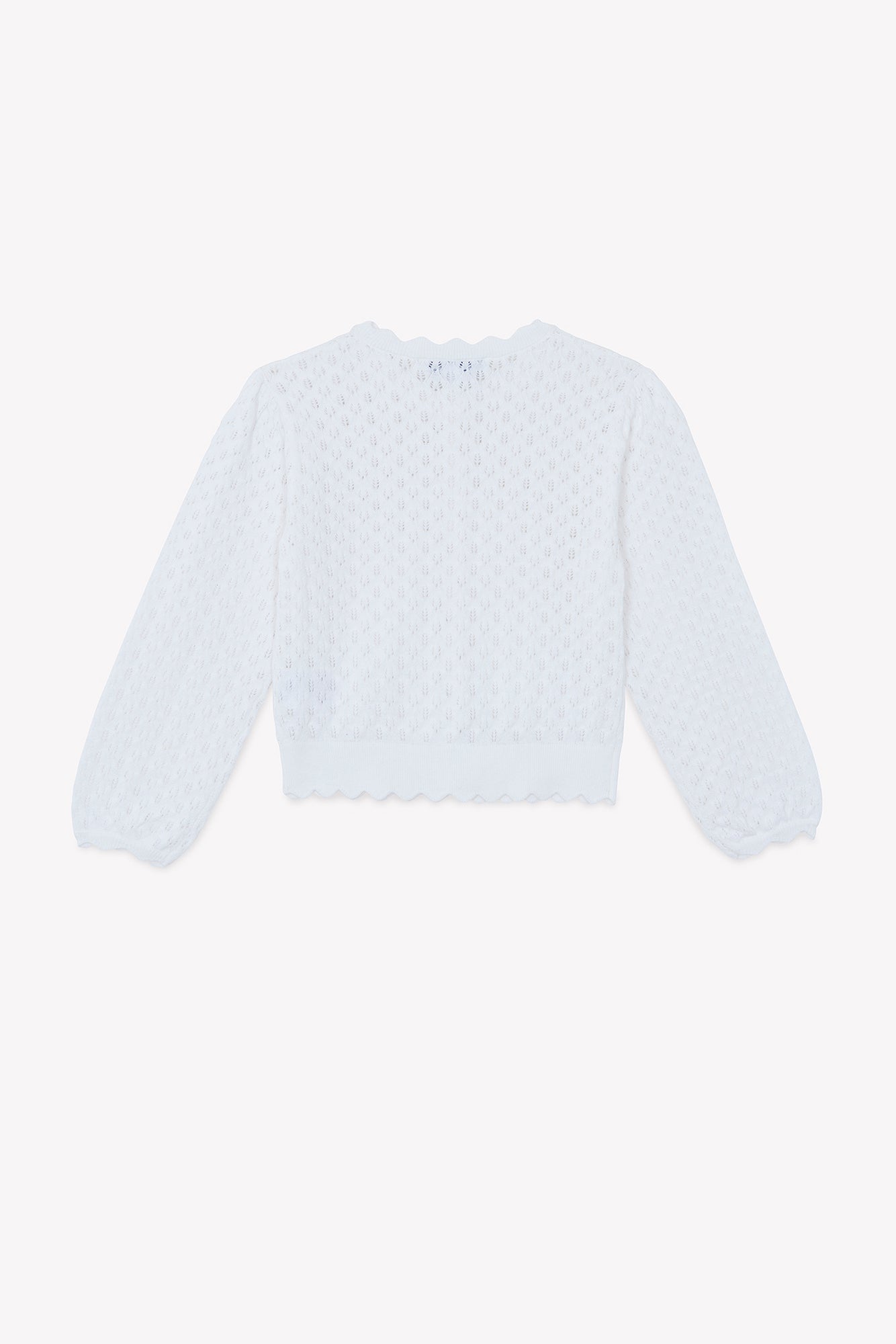 Pullover - Weiss durchbrochene Baumwolle