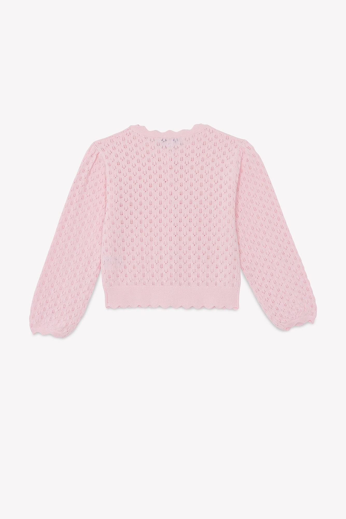 Strickjacke - Rosa durchbrochene Baumwolle