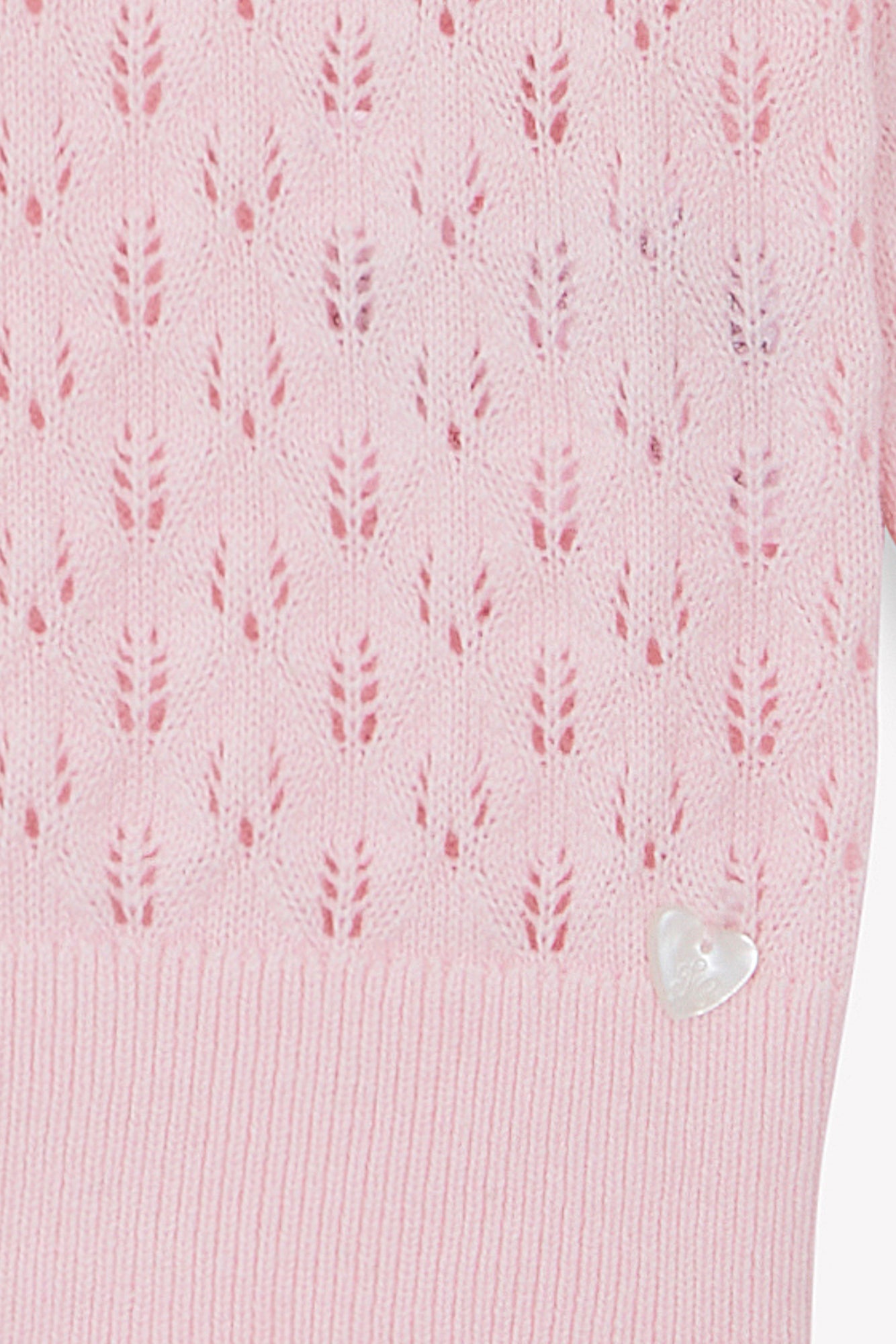 Strickjacke - Rosa durchbrochene Baumwolle